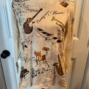 MUSIC LOVERS!!! Studio Gem Musical Themed Tee. Size XL and NWT